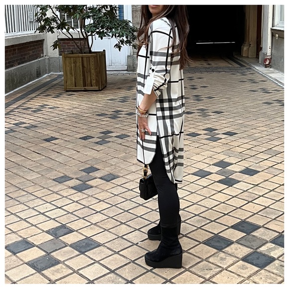 09 PARIS CHIC PLAID TUNIC TOP DRESS - Picture 6 of 7